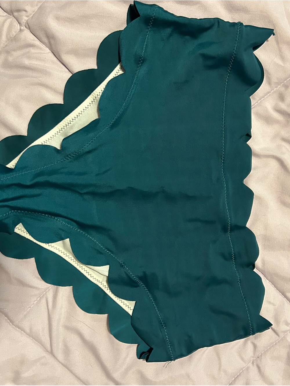 Scalloped Dark Teal Bikini Bottom